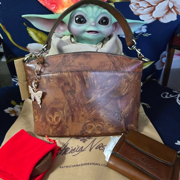 Patricia Nash Marcie Small Owl Leather shoulder bag & Wallet - New - Picture 1 of 13
